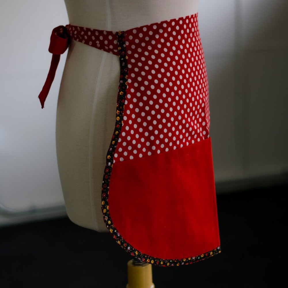 Vintage Red and white polka dot apron